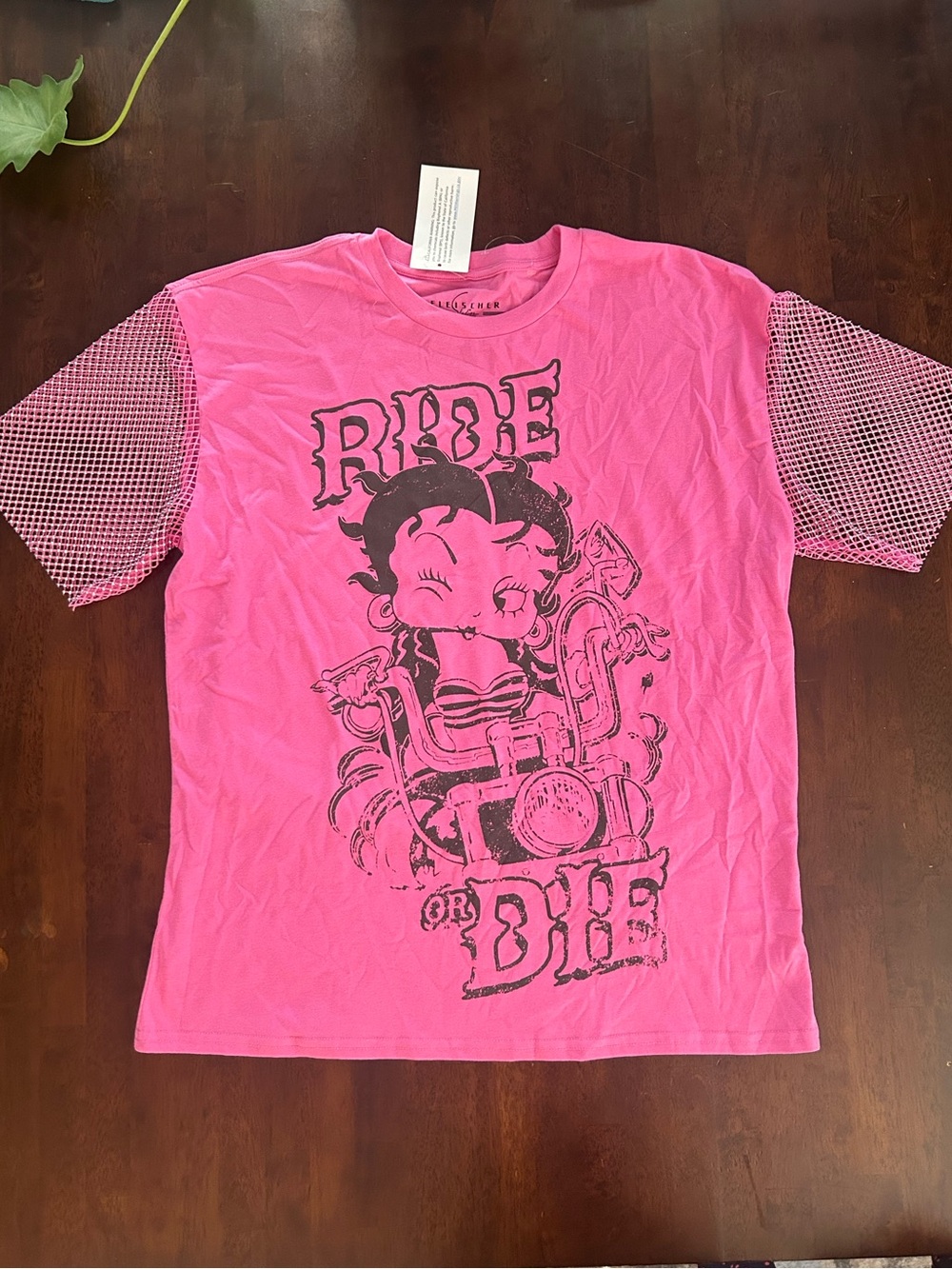 Women’s Pink Graphic 'Ride or Die' Short Sleeve Tee